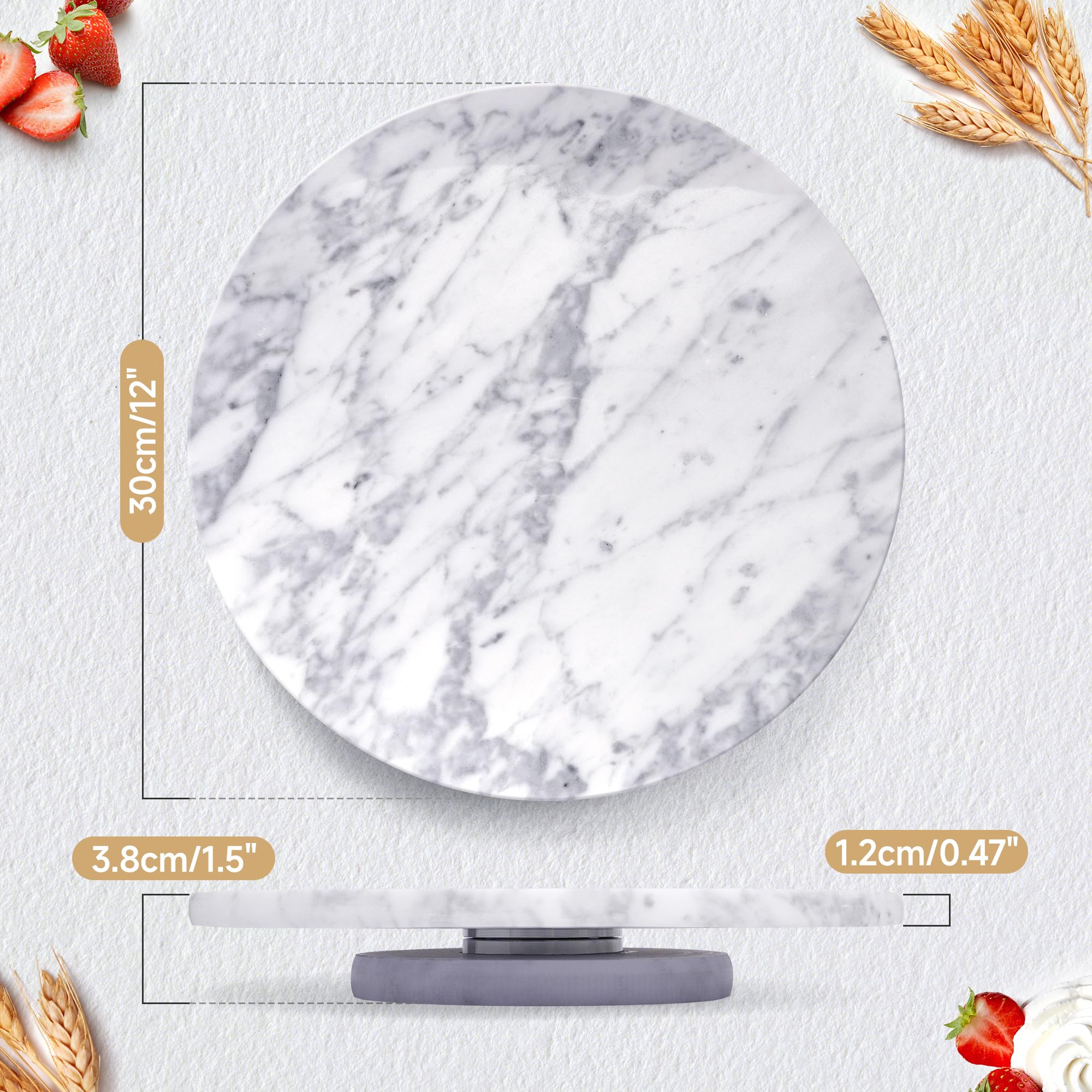 Amazon.co.jp: Sinsanye 天然大理石 ケーキ回転台 ケーキ装飾台